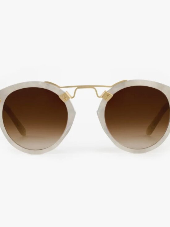 KREWE Accessories - KREWE Classic St. Louis Sunglasses - Alabaster & 18K Gold - EUC